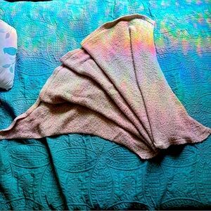 Cozy Pink Knit Blanket Shawl
